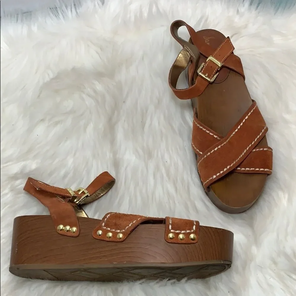 Sam‎ Edelman Brylee Rust Suede Platforms Sz…
